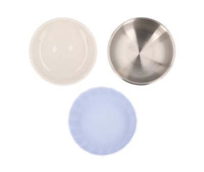 Bowl cerâmica com base de silicone antiderrapante Powder Blue
