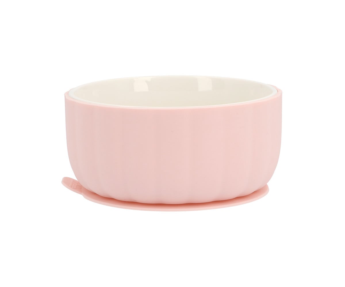 Bowl cerâmica com base de silicone antiderrapante Nude Rose