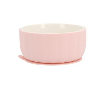 Bol de Cerámica con Base de Silicona Antideslizante Nude Rose