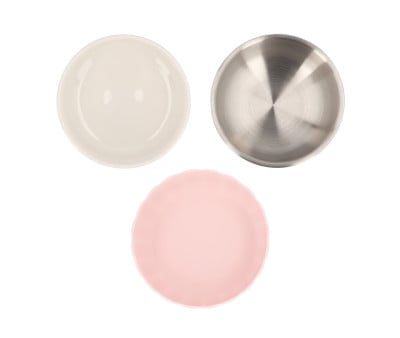 Bowl cerâmica com base de silicone antiderrapante Nude Rose