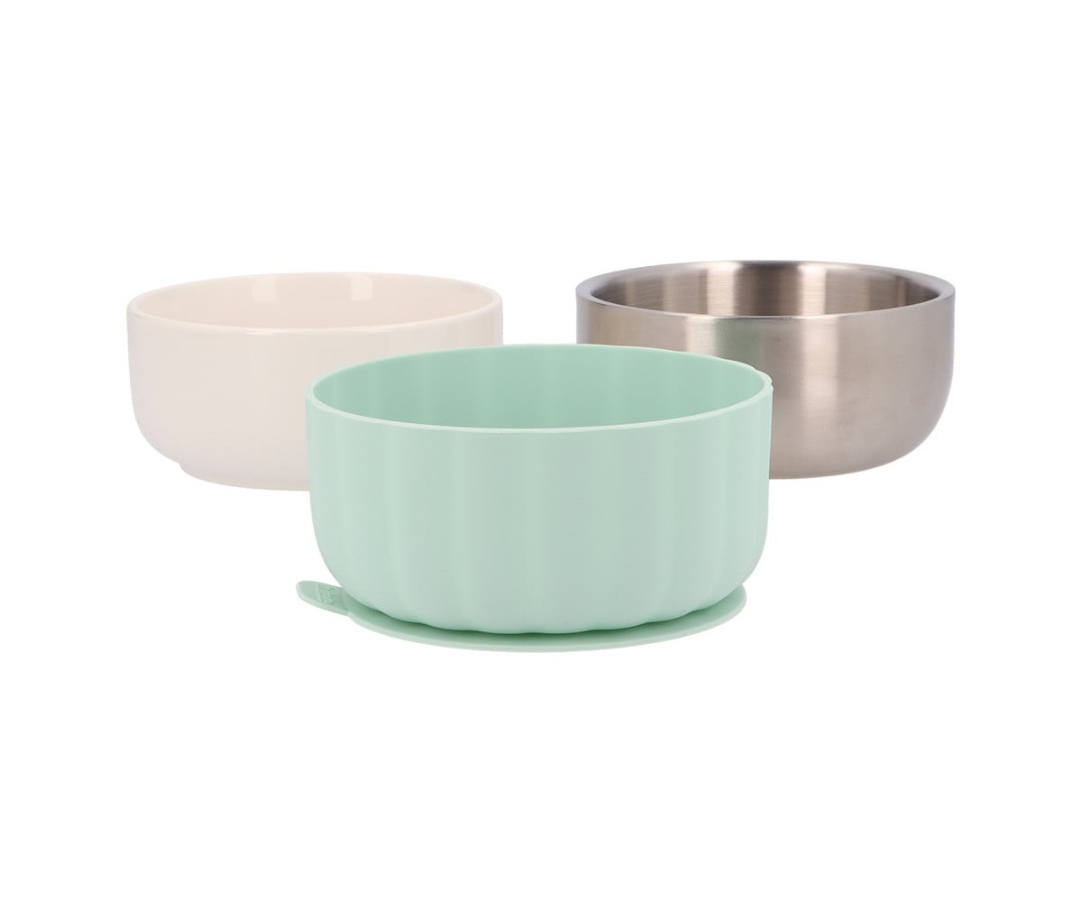 Bowl cerâmica com base de silicone antiderrapante Sage
