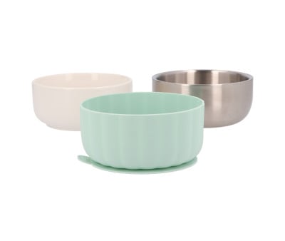 Bowl cerâmica com base de silicone antiderrapante Sage
