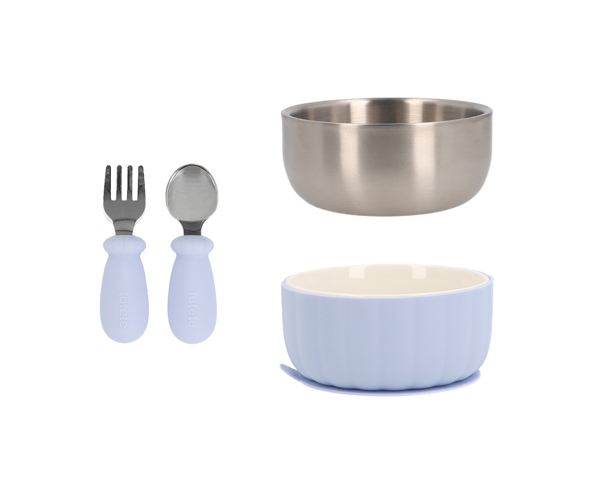 Coffret Cadeau de Naissance Vaisselle d'Apprentissage Powder Blue