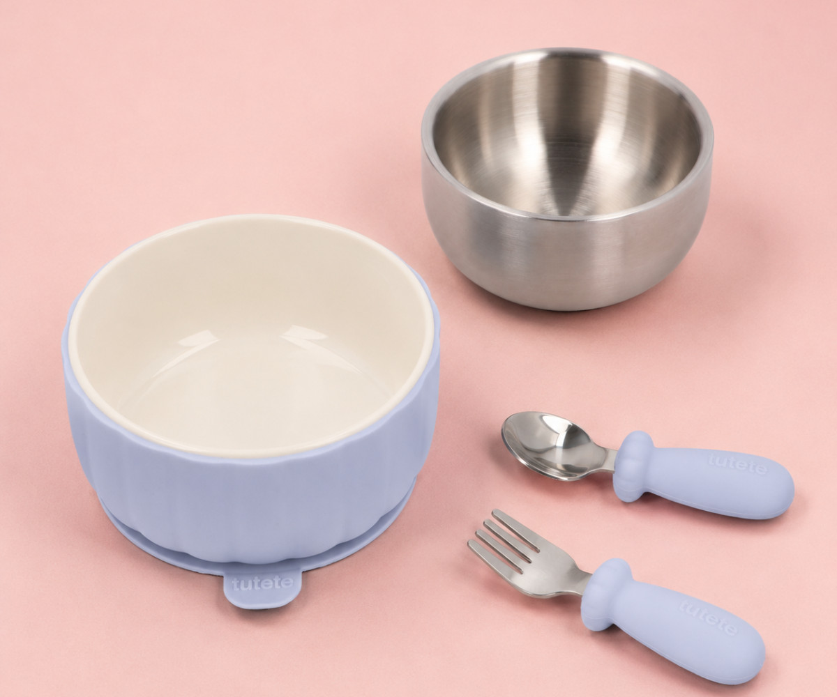 Coffret Cadeau de Naissance Vaisselle d'Apprentissage Powder Blue