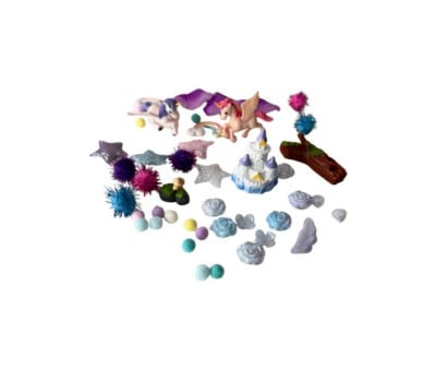 Kit sensorial com bandeja de unicórnio
