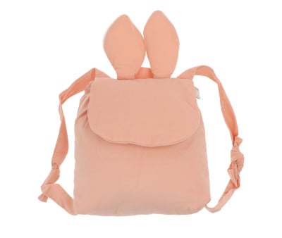 Mochila Pequeña Conejo Velours Rose Coquillaje Personalizable
